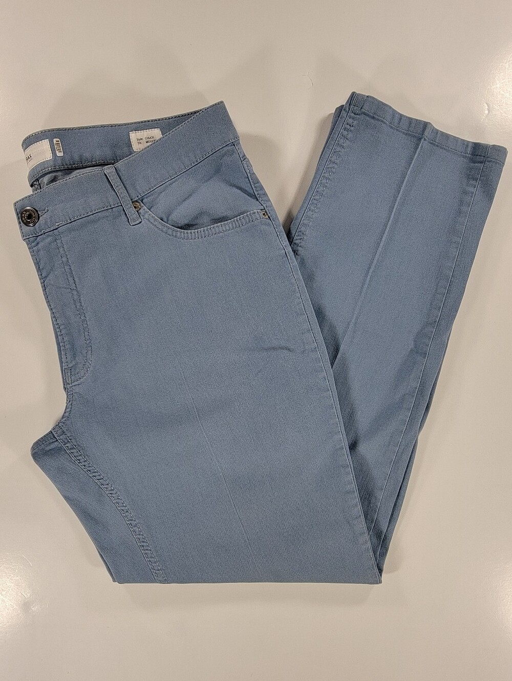 Brax Chuck Modern Pants Mens 38x29 Regular Fit Stretch Light Blue Casual Hi Flex